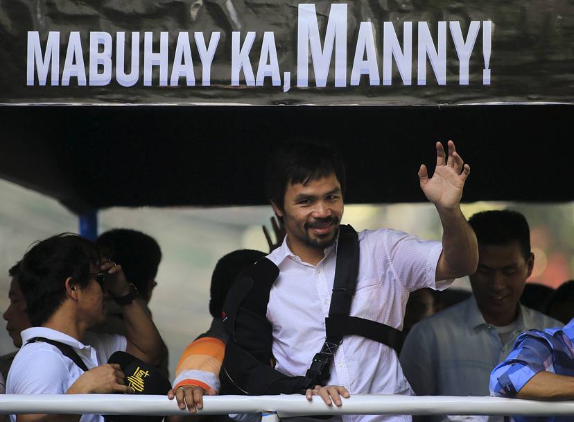 «Mabuhay Ka, Manny!» в переводе с  тагальского: «Долгой жизни тебе, Мэнни!»