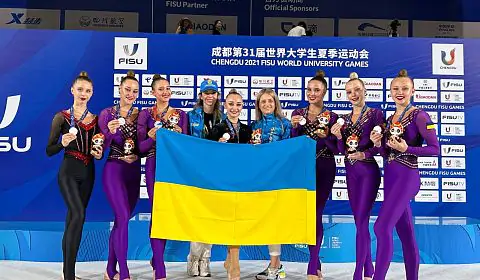 Сборная Украины завоевала медаль Универсиады-2023 в упражнениях с 5 обручами