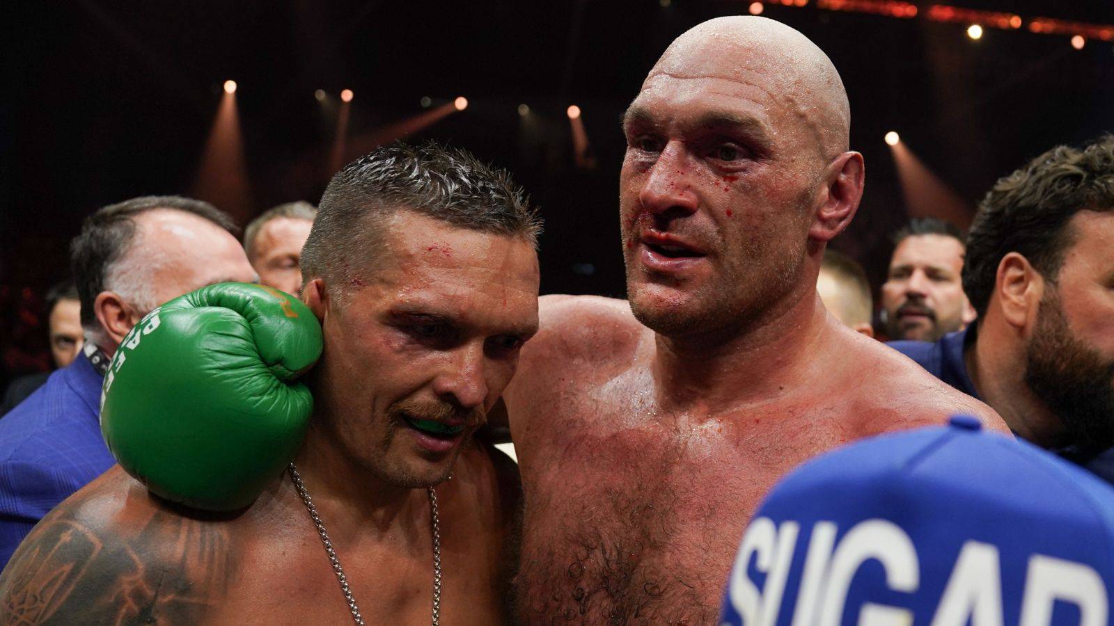 Тайсон Ф’юрі та Олександр Усик / Фото - Sky Sports