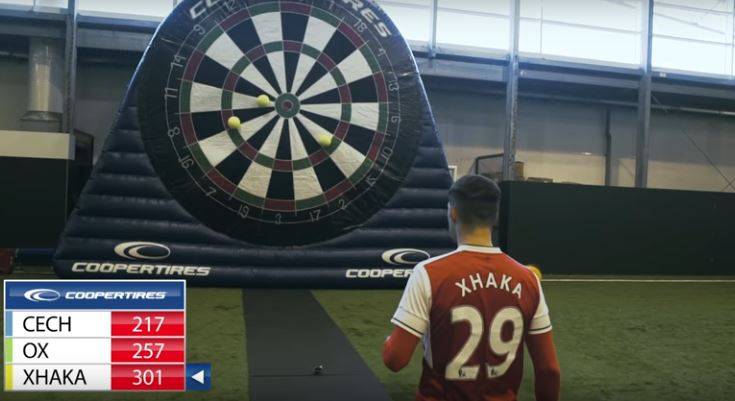 Игроки «Арсенала» сыграли в футбольный дартс