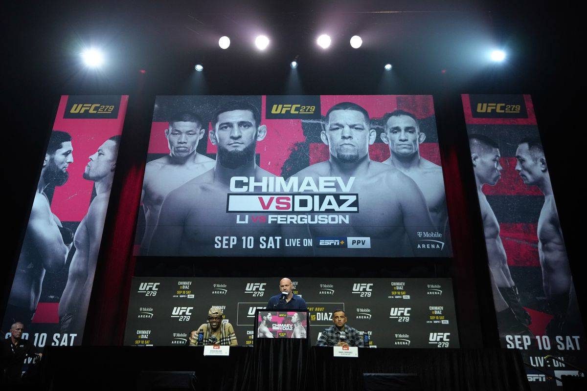 Пресс-конференцию перед UFC 279 отменили из-за массовой драки между командами Чимаева, Холланда и Диаса