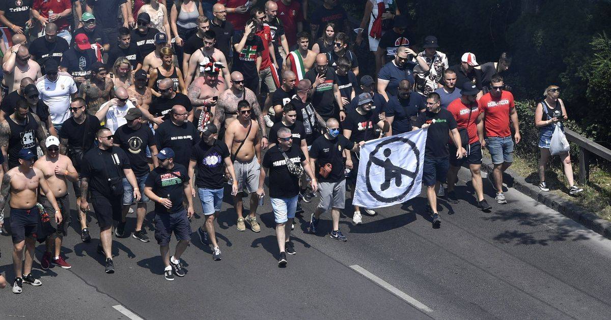Вболівальники пройшлися по вулицях Будапешта з банером проти акції Black Lives Matter