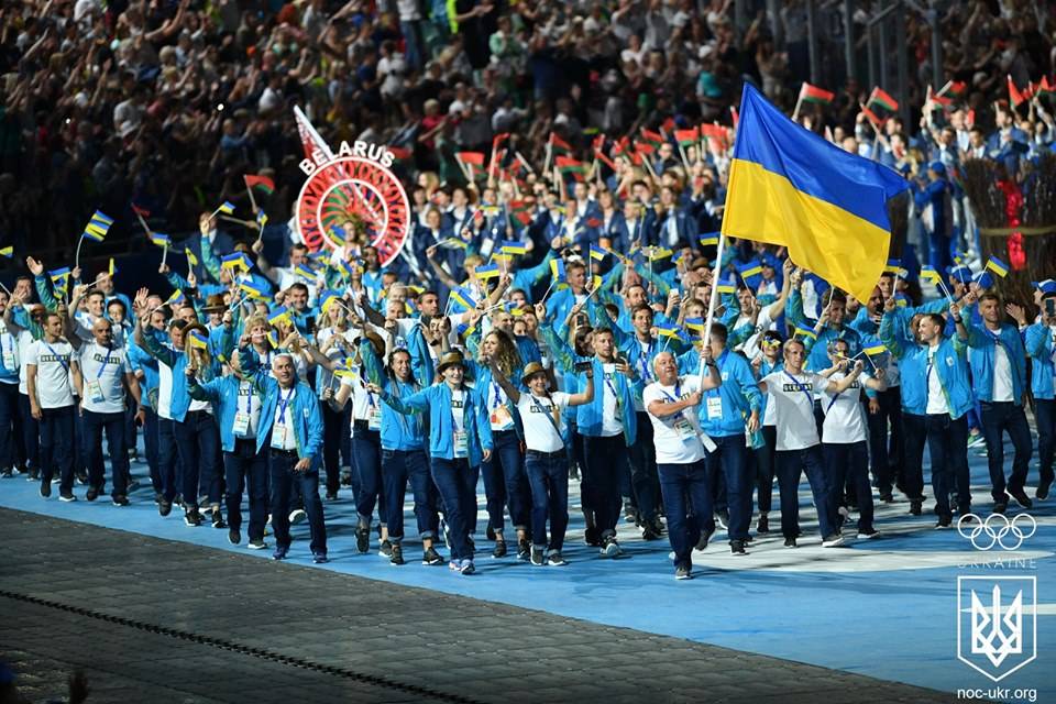 Мильчев – с флагом, сборная – за ним. Как Украина приняла участие в церемонии открытия Европейских игр