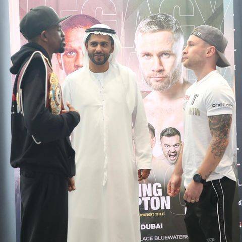 Херринг і Фремптон провели першу дуель поглядів напередодні поєдинку 3 квітня