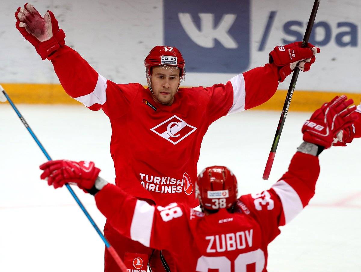 «Спартак» уничтожил «Сибирь» и другие результаты КХЛ