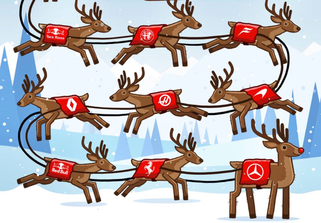 В Формуле-1 запрягли оленей в гоночные сани к Рождеству
