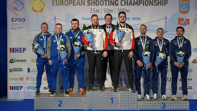 Сборная Украины завоевала серебряную медаль на ЧЕ по пулевой стрельбе