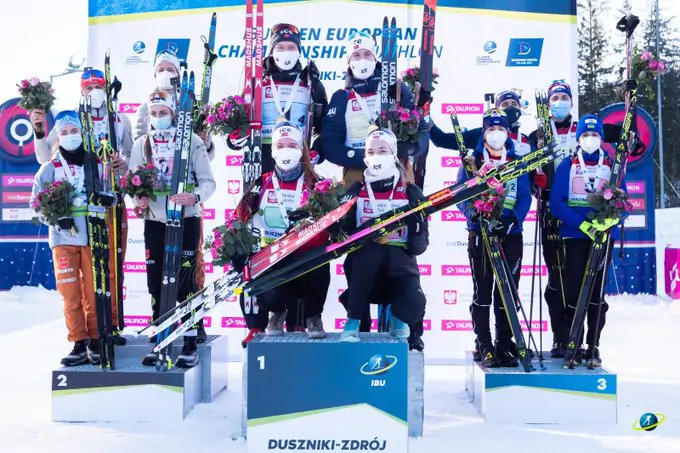 Украина завоевала бронзовую медаль в смешанной эстафете на чемпионате Европы