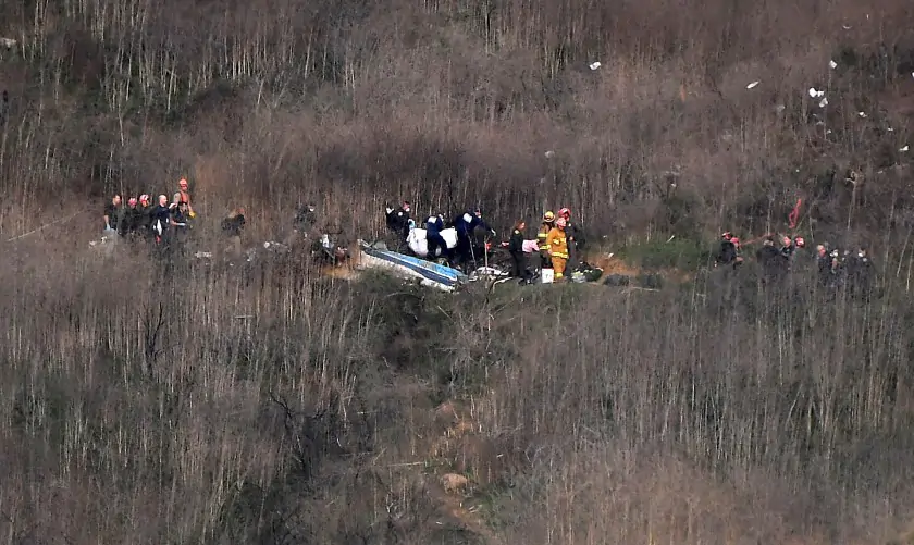 На месте крушения вертолета Брайанта нашли только три тела из девяти