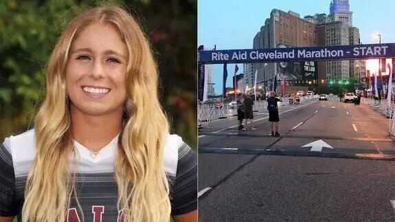 22-летняя бегунья умела во время Кливлендского марафона