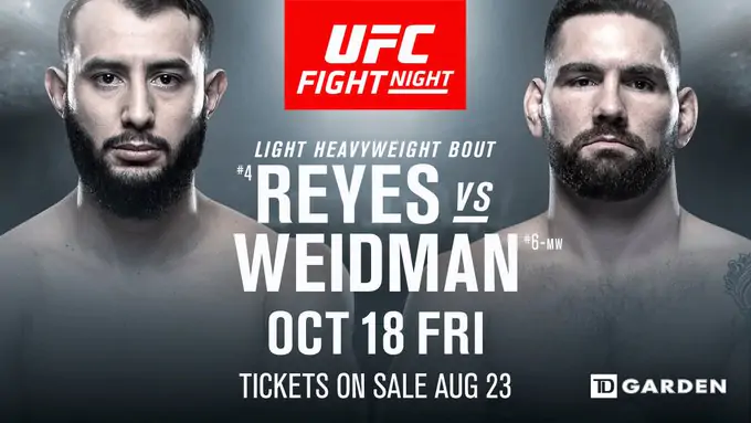 Официально. Бой Вайдмана vs Рейеса состоится на UFC on ESPN 6