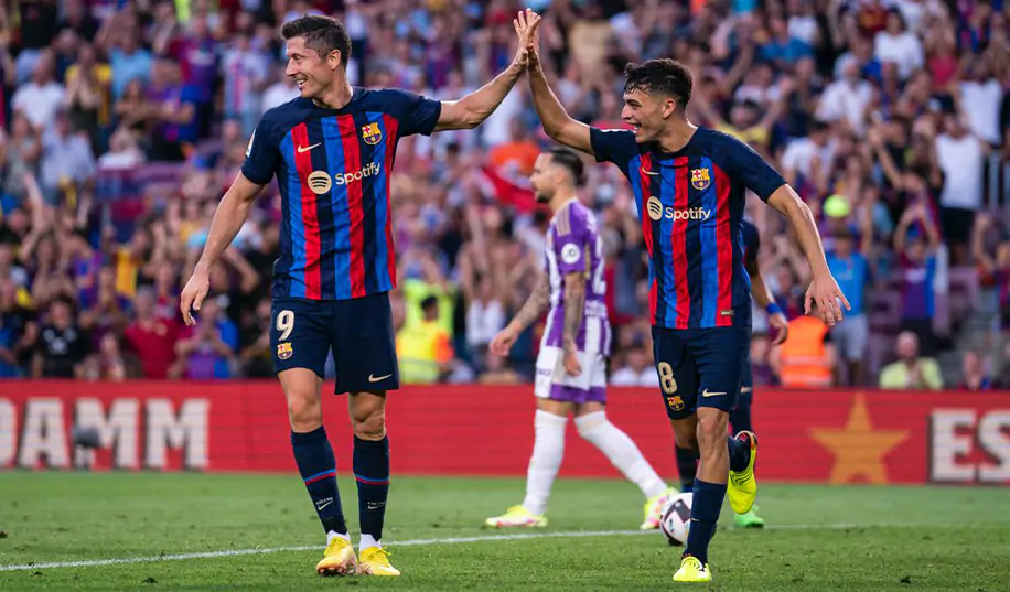Четвертий гол Левандовськи у двох матчах допоміг «Барселоні» розгромити «Вальядолід»