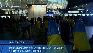 Болельщики сборной Украины перед матчем Украина-Словакия