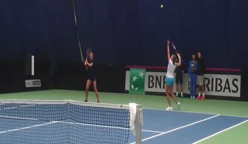 Тренировка женской сборной Украины по теннису