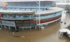 Стадион «Сельты» практически утонул в воде. ВИДЕО